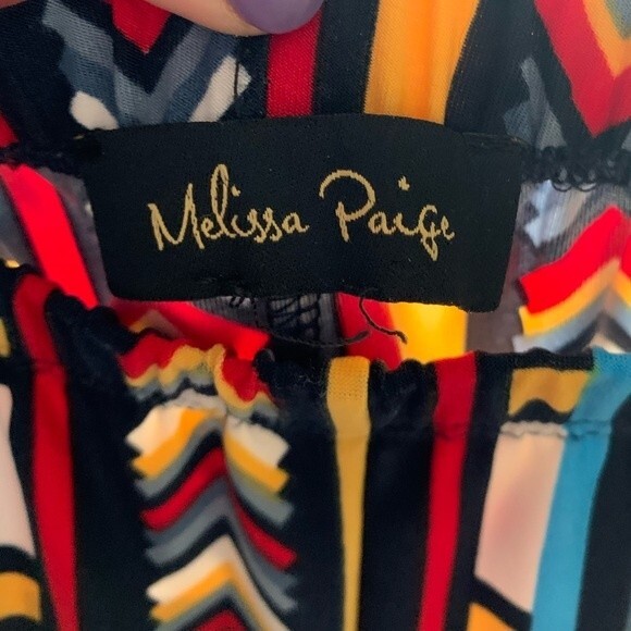 Melissa Paige Geometric Pants Stretchy Size M/L - Picture 3 of 6